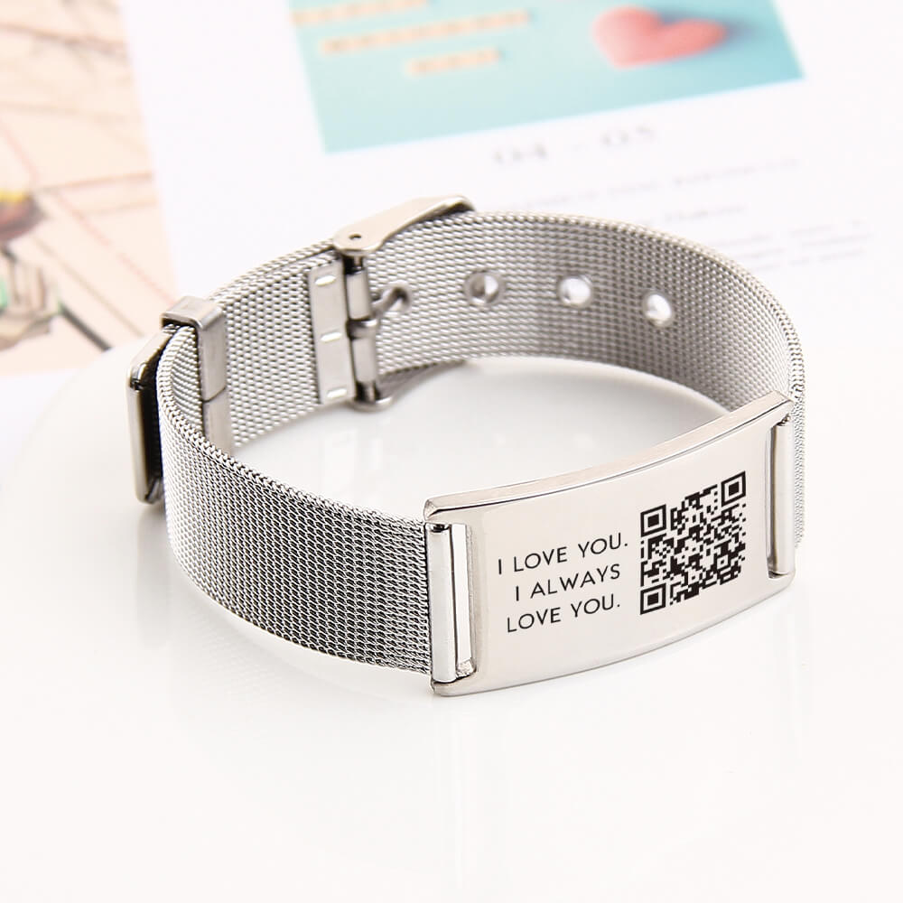 Personalized voice QR code can be customized strap bracelet music QR code can be engraved