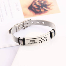 Silver Stainless Steel Personalized Graduation Gift Custom Strap Bracelet