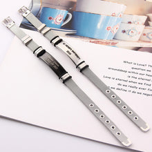 Silver Stainless Steel Personalized Graduation Gift Custom Strap Bracelet