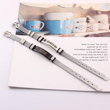 Voice QR Code Silver Stainless Steel Personalized Engravable Strap Bracelet