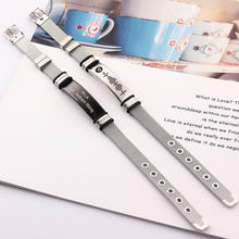 Voice QR Code Silver Stainless Steel Personalized Engravable Strap Bracelet