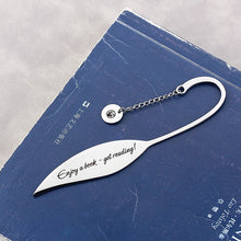 Personalized Leaf Bookmark, Disk Pendant Bookmark, Handwriting Engraving