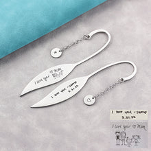 Handwriting Leaf Bookmark, Disk Pendant Bookmark