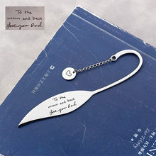 Handwriting Leaf Bookmark, Disk Pendant Bookmark