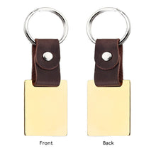 Custom Keychain Leather Link Engraved Photo Text Keyring Drive Safe Keychain Gift for Men