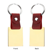 Custom Keychain Leather Link Engraved Photo Text Keyring Drive Safe Keychain Gift for Men