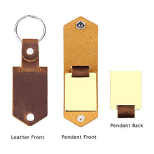 Personalized Leather Keychain Custom Photo Text Keyring Customized Gift for Her Him