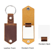 Personalized Leather Keychain Custom Photo Text Keyring Customized Gift for Her Him