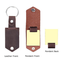 Personalized Leather Keychain Custom Photo Text Keyring Customized Gift for Her Him