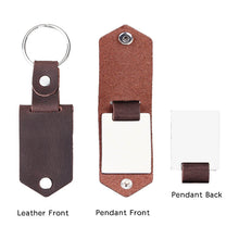 Personalized Leather Keychain Custom Photo Text Keyring Customized Gift for Her Him