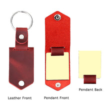 Personalized Leather Keychain Custom Photo Text Keyring Customized Gift for Her Him