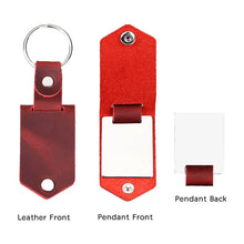 Personalized Leather Keychain Custom Photo Text Keyring Customized Gift for Her Him