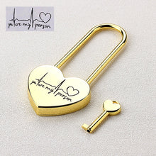 Personalized Heart Padlock Engraved Love Lock Custom Locked in Love Anniversary gift