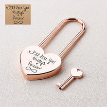Personalized Heart Padlock Engraved Love Lock Custom Locked in Love Anniversary gift