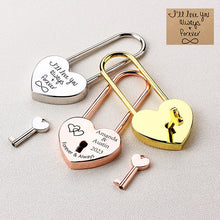 Personalized Heart Padlock Engraved Love Lock Custom Locked in Love Anniversary gift