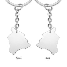 Personalized State Map Keychain Engraved Text Keyring for Family Friend