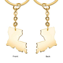 Custom Country Keychain Africa Australia Keyring Personalized Gift for Family