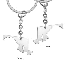 State Charm Keychain Custom Name Keychain Friendship Keychain Gift