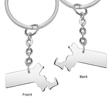 State Charm Keychain Custom Name Keychain Friendship Keychain Gift