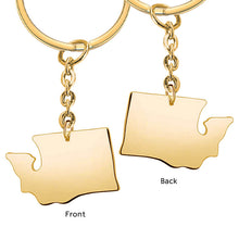 Map Shape Keychain Custom State Keychain Engraved Text Keyring Gift