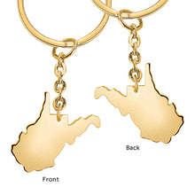 Map Shape Keychain Custom State Keychain Engraved Text Keyring Gift