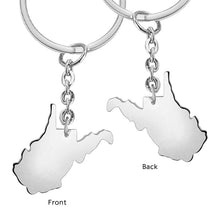 Map Shape Keychain Custom State Keychain Engraved Text Keyring Gift