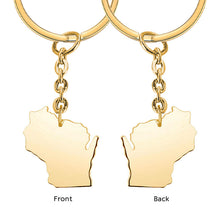 Map Shape Keychain Custom State Keychain Engraved Text Keyring Gift