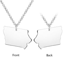 Lowa Necklace LA State Necklace Personalized Name Necklace Engraved Handwriting