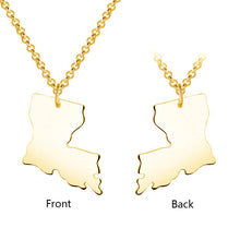 Louisiana State Pendant Necklace Custom Initial Necklace Birthday Gift for Family Friend