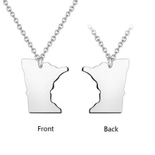 Personalized Minnesota Necklace for Friend Engraved Text Necklace Gift for Family