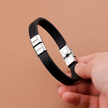 Men's Fashion Simple Square Bead Leather Bracelet Father's Day Gift
