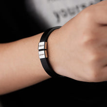 Men's Fashion Simple Square Bead Leather Bracelet Father's Day Gift