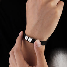 Men's Fashion Simple Square Bead Leather Bracelet Father's Day Gift