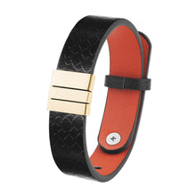 Men's Square Ring Beads Personalized Engraved Leather Bracelet Gifts For Dad