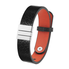 Men's Square Ring Beads Personalized Engraved Leather Bracelet Gifts For Dad