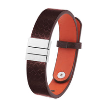 Men's Square Ring Beads Personalized Engraved Leather Bracelet Gifts For Dad