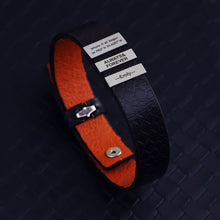 Men's Square Ring Beads Personalized Engraved Leather Bracelet Gifts For Dad