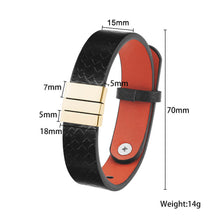 Men's Square Ring Beads Personalized Engraved Leather Bracelet Gifts For Dad