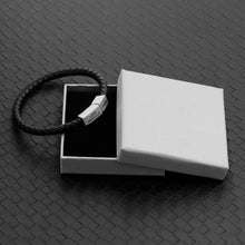 Fashion Simple Stainless Steel Lettering Men's Leather Magnetic Bracelet Gifts for Boyfriend