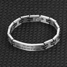 Personalized Handwritten Fingerprint Custom Motorcycle Chain Stainless Steel Men's Bracelet