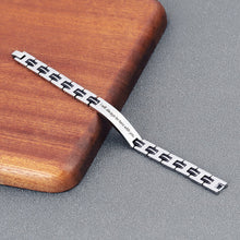 Personalized Handwritten Fingerprint Custom Motorcycle Chain Stainless Steel Men's Bracelet