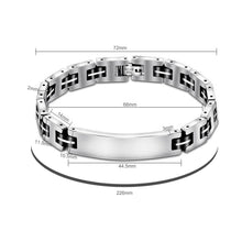 Personalized Handwritten Fingerprint Custom Motorcycle Chain Stainless Steel Men's Bracelet