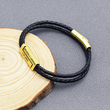 Personalized Custom Leather Men‘s Bracelet Name & Date Gifts For Boyfriend