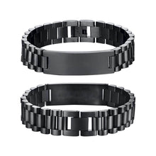 Personalized Custom Stainless Steel Black Strap Lettering Bracelet