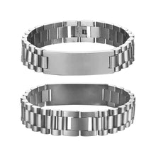Personalized Custom Stainless Steel Black Strap Lettering Bracelet
