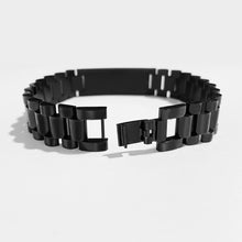 Personalized Custom Stainless Steel Black Strap Lettering Bracelet