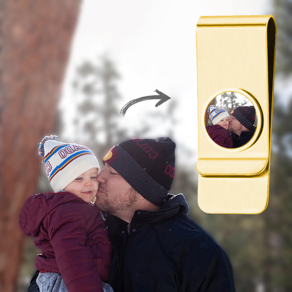 Personalized color photo stainless steel clip buckle custom money clip