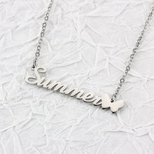 14K Gold Plated Name Necklace Custom Name Necklace With Butterfly