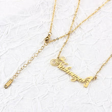 Personalized Crown Butterfly Cut-Out Name Necklace