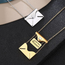 Personalized Custom Envelope Handwriting Fingerprint Necklace Gift for Mom